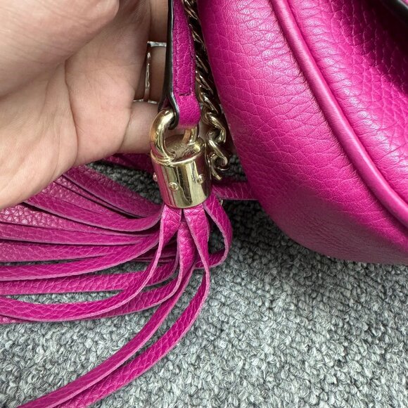 GUCCI Soho Chain Pink Leather Shoulder Bag 599-081125 - Picture 7 of 14